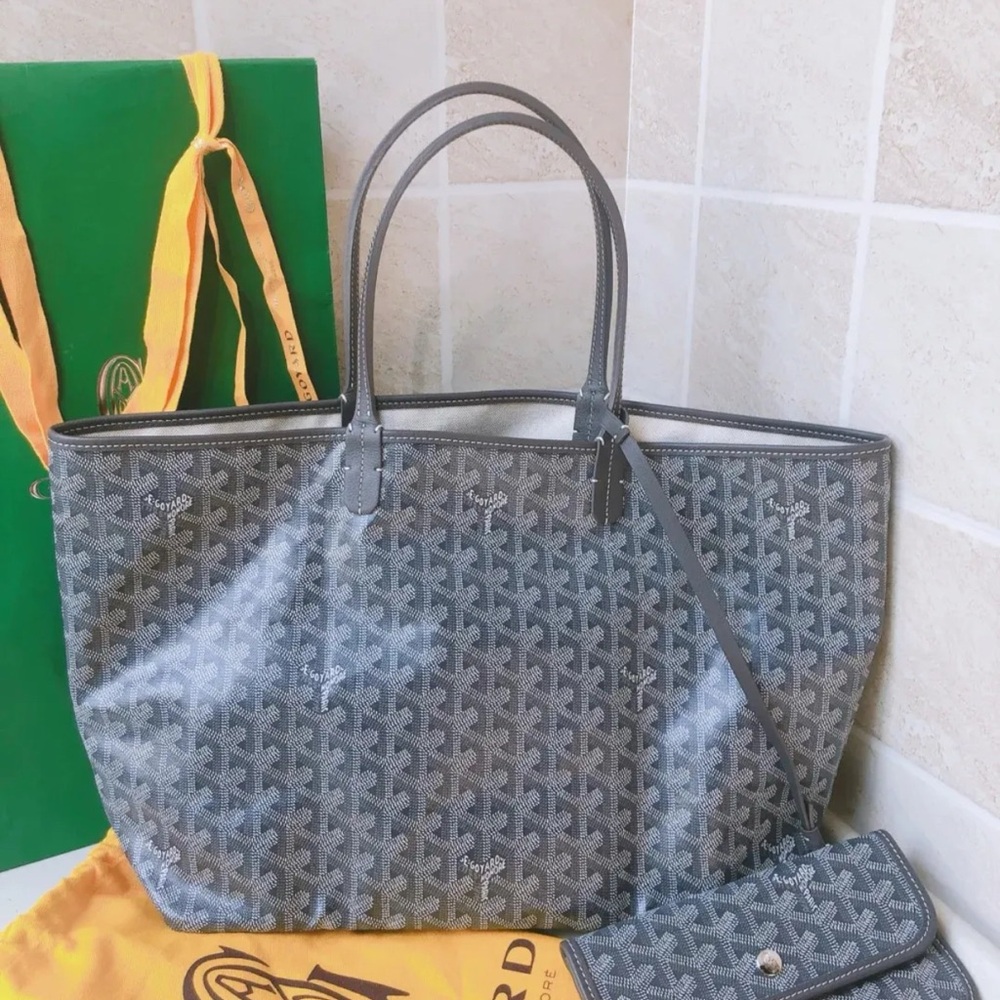 Medium size Gray Patterned Tote Bag - Designer St… - image 1